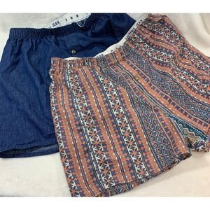Vintage Arizona‎ Jean Co. Denim & Aztec Boxer Sleep Shorts Size Large L  Lg  USA